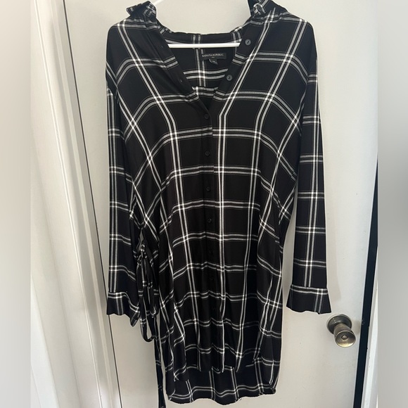 banana republic plaid shirt dress Banana Republic Red White & Blue Plaid Button Down Shirt Dress Size 2